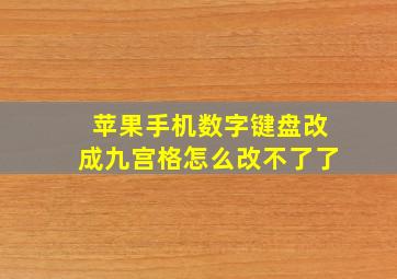 苹果手机数字键盘改成九宫格怎么改不了了