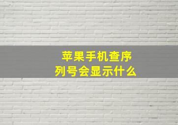 苹果手机查序列号会显示什么