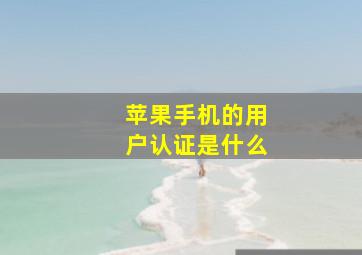 苹果手机的用户认证是什么