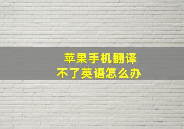 苹果手机翻译不了英语怎么办