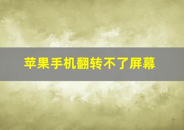 苹果手机翻转不了屏幕