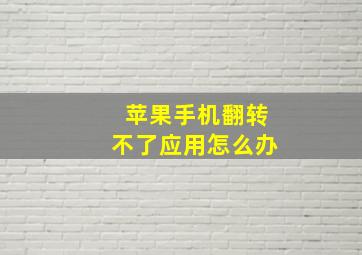 苹果手机翻转不了应用怎么办