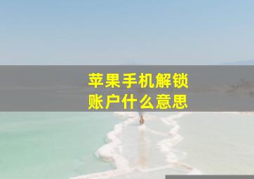 苹果手机解锁账户什么意思