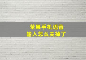 苹果手机语音输入怎么关掉了