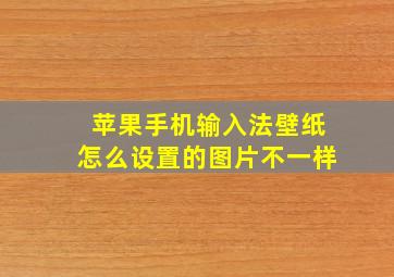 苹果手机输入法壁纸怎么设置的图片不一样