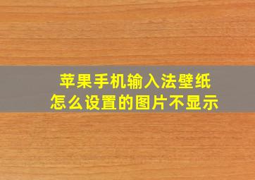 苹果手机输入法壁纸怎么设置的图片不显示