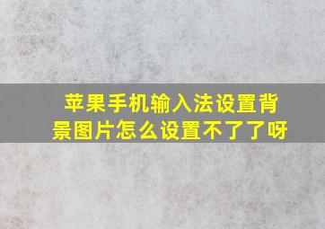 苹果手机输入法设置背景图片怎么设置不了了呀