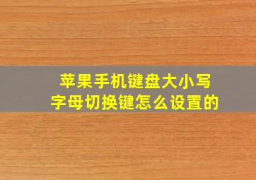 苹果手机键盘大小写字母切换键怎么设置的