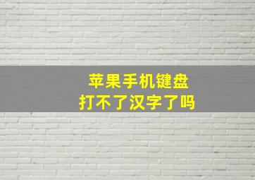 苹果手机键盘打不了汉字了吗