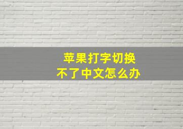 苹果打字切换不了中文怎么办