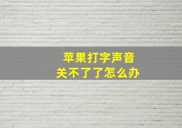 苹果打字声音关不了了怎么办