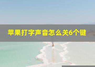 苹果打字声音怎么关6个键