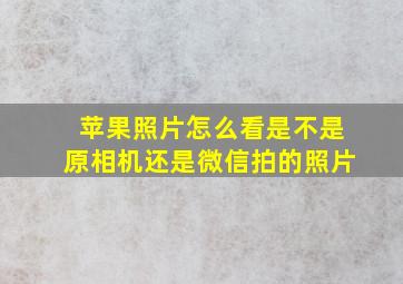 苹果照片怎么看是不是原相机还是微信拍的照片