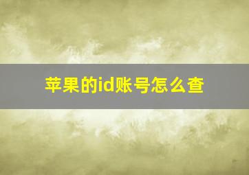 苹果的id账号怎么查