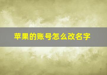 苹果的账号怎么改名字