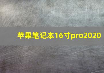 苹果笔记本16寸pro2020