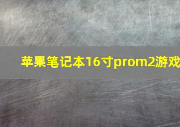 苹果笔记本16寸prom2游戏