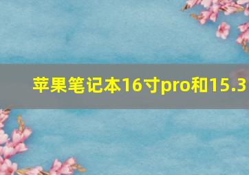 苹果笔记本16寸pro和15.3