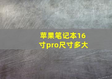 苹果笔记本16寸pro尺寸多大