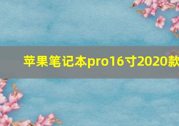 苹果笔记本pro16寸2020款