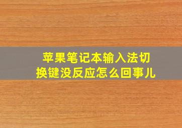 苹果笔记本输入法切换键没反应怎么回事儿