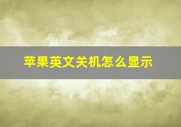 苹果英文关机怎么显示