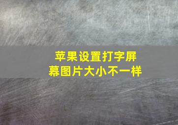 苹果设置打字屏幕图片大小不一样