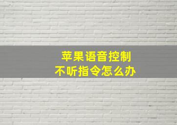 苹果语音控制不听指令怎么办