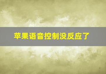 苹果语音控制没反应了