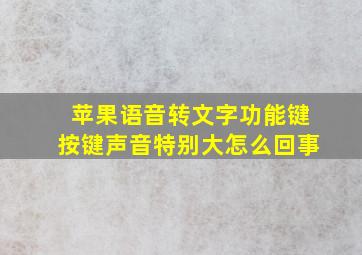 苹果语音转文字功能键按键声音特别大怎么回事