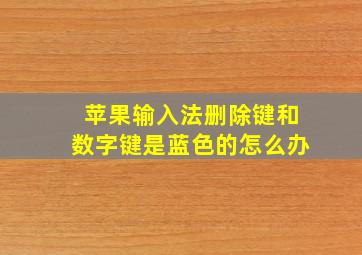 苹果输入法删除键和数字键是蓝色的怎么办