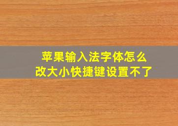 苹果输入法字体怎么改大小快捷键设置不了