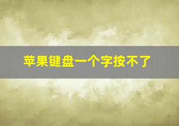 苹果键盘一个字按不了