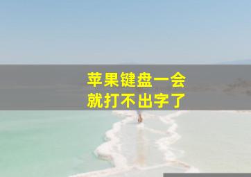 苹果键盘一会就打不出字了