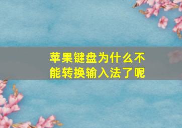 苹果键盘为什么不能转换输入法了呢