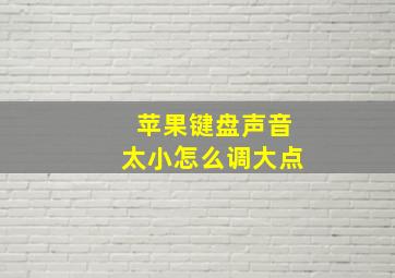 苹果键盘声音太小怎么调大点