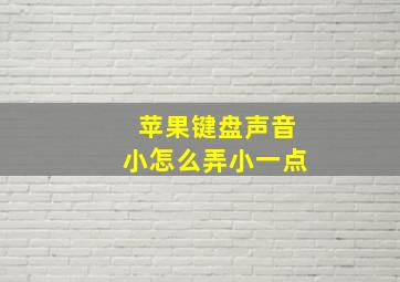 苹果键盘声音小怎么弄小一点