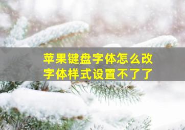 苹果键盘字体怎么改字体样式设置不了了