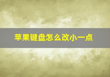 苹果键盘怎么改小一点