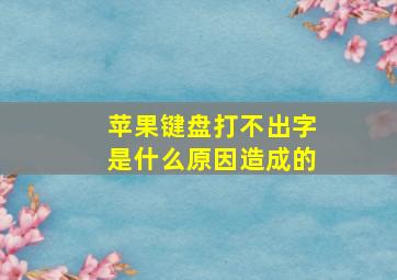 苹果键盘打不出字是什么原因造成的