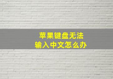 苹果键盘无法输入中文怎么办