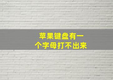 苹果键盘有一个字母打不出来