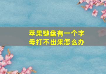 苹果键盘有一个字母打不出来怎么办