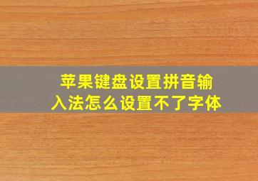 苹果键盘设置拼音输入法怎么设置不了字体