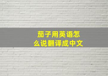 茄子用英语怎么说翻译成中文