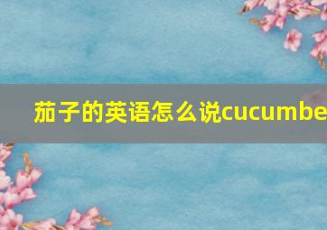 茄子的英语怎么说cucumber