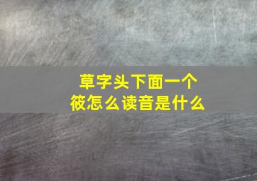 草字头下面一个筱怎么读音是什么