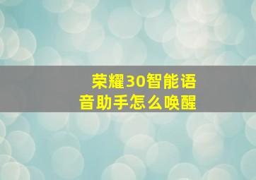 荣耀30智能语音助手怎么唤醒