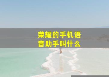 荣耀的手机语音助手叫什么