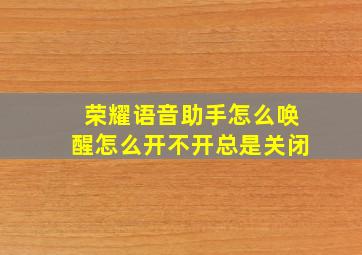 荣耀语音助手怎么唤醒怎么开不开总是关闭